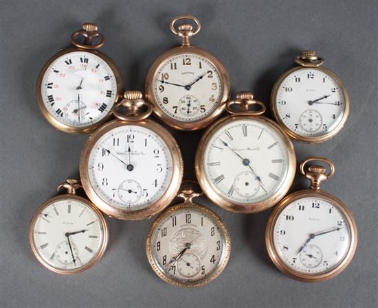 Group of gold-filled pocket watches