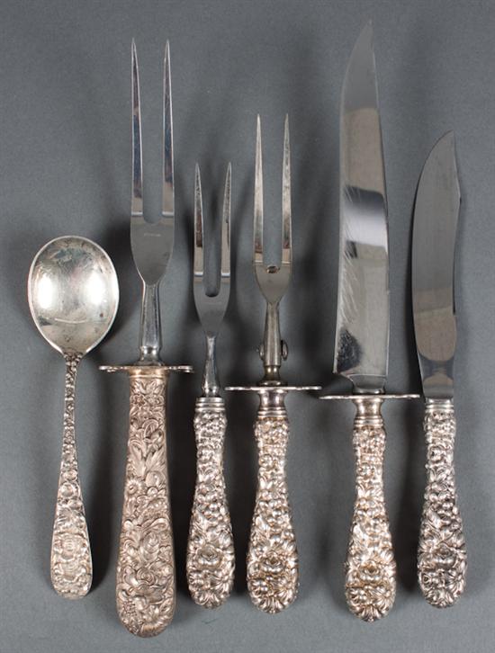 Six American sterling silver and silver-handled