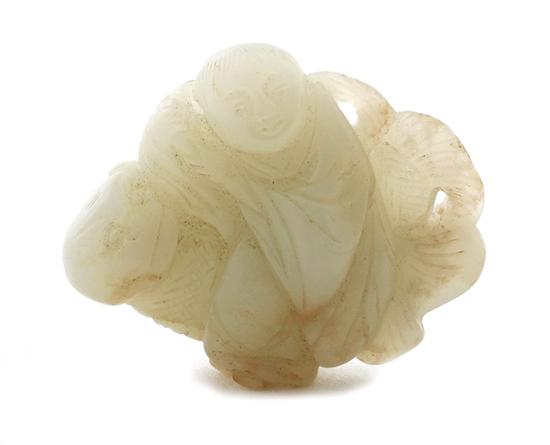 Chinese carved jade figure of boy