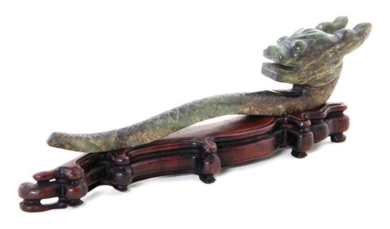 Chinese carved jade dragon late Qing