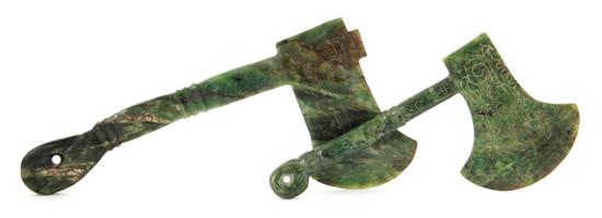 Chinese carved jade axes late Qing