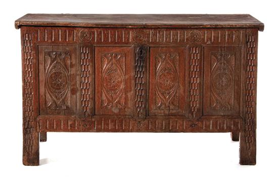 Georgian carved oak coffer 17th 18th 138eb5