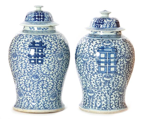 Pair Chinese Export blue-and-white