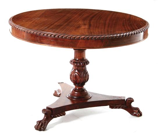 Regency style carved mahogany tilt-top