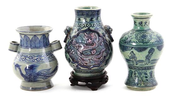 Chinese Ming-style vases signed