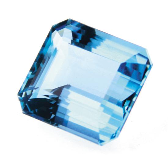 Natural blue aquamarine gemstone