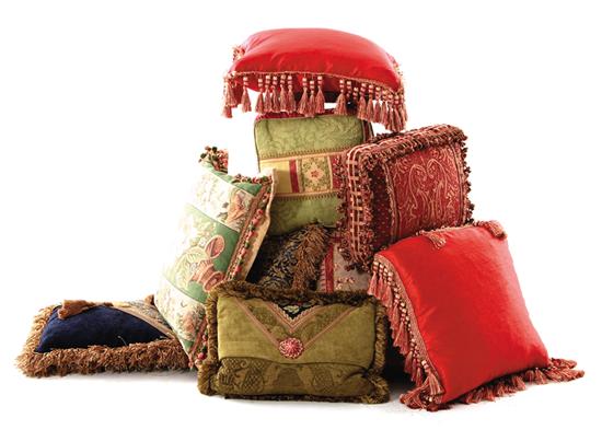 Collection of decorative pillows