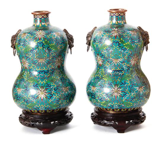 Unusual pair Chinese cloisonne 138f56