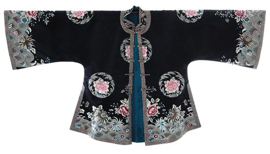 Chinese embroidered silk robe pouch