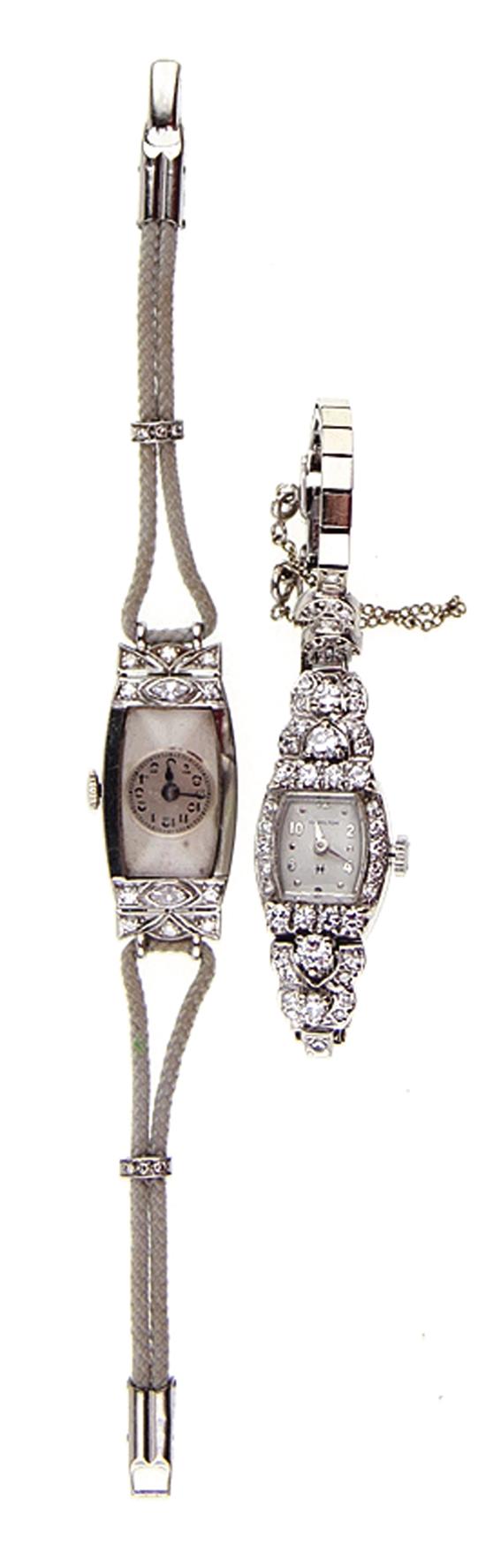 Art Deco diamond set ladys wristwatches