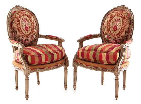 Pair Louis XVI style painted and