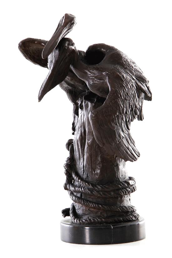 Bronze sculpture of pelican pair (after