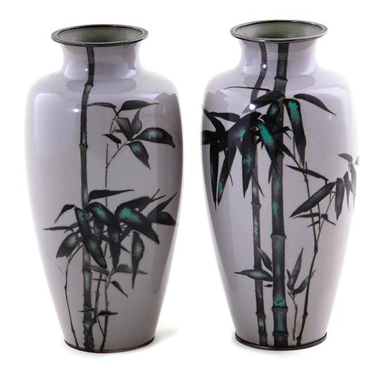 Pair Japanese cloisonne vases signed 138fcd