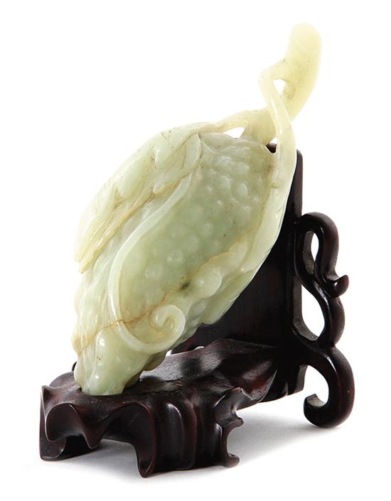 Japanese carved jade cluster of