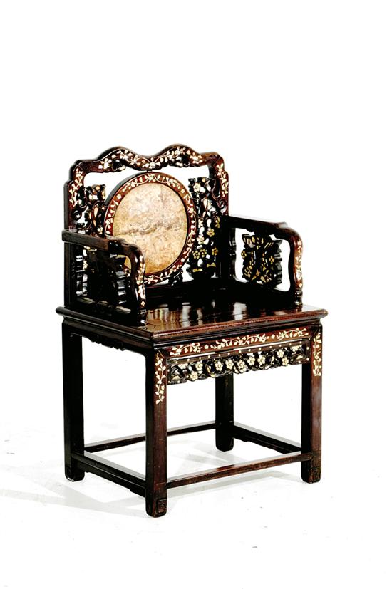 Oriental inlaid hardwood armchair 138fe0