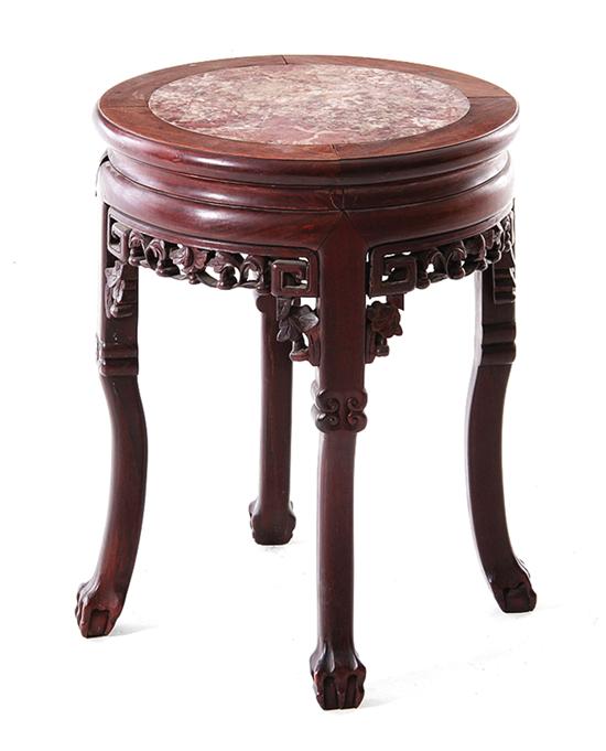 Chinese carved rosewood and marble inset 138fe2