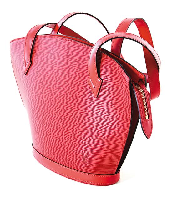 Louis Vuitton red leather handbag