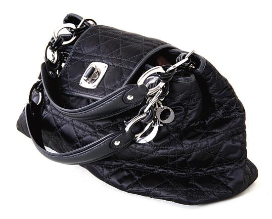 Dior black fabric soft handbag