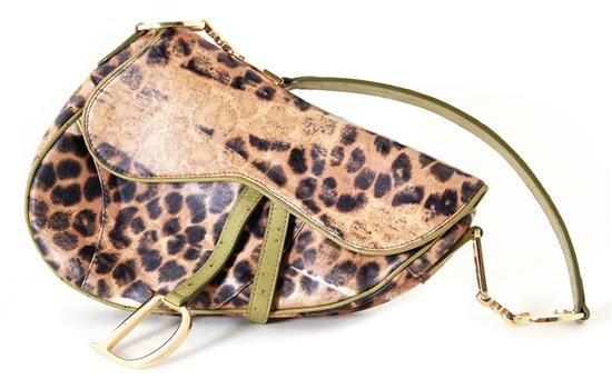 Dior leopard and ostrich leather