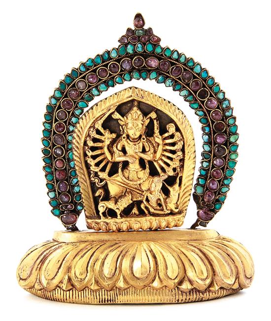 Tibetan gem set brass Thousand Hand 139010