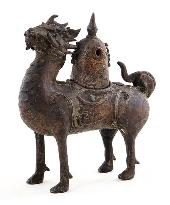 Asian bronze dragon form incense 139018
