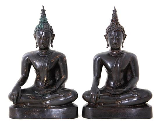 Near pair Thai bronze Buddha figures 139019