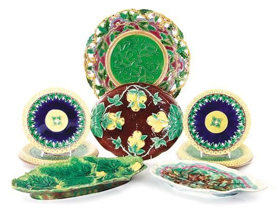 Collection of Majolica platters 139030