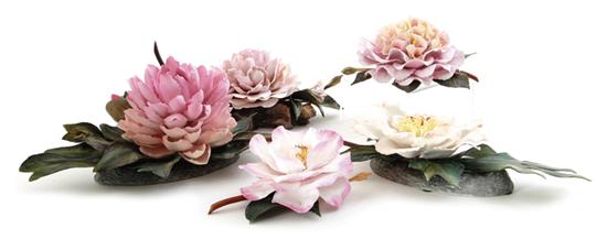 Boehm floral sculptures probably camellias