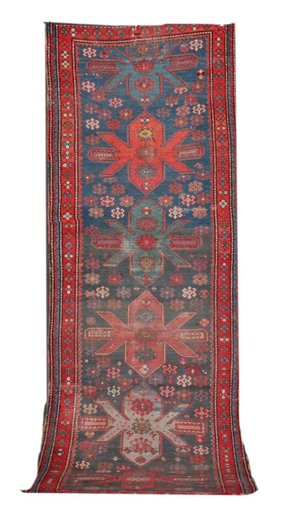 Semi antique Russian Kazak runner 139089