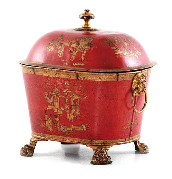 Chinoiserie toleware covered jardiniere