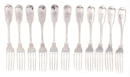 Southern coin silver forks set