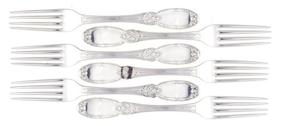 American coin silver forks set by William