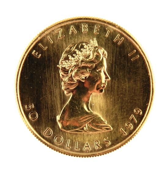Canadian 1979 Gold Maple Leaf 50 139186