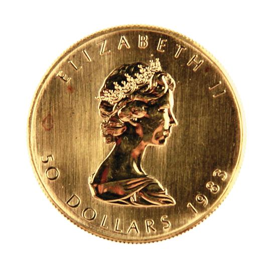 Canadian 1983 Gold Maple Leaf 50 139188