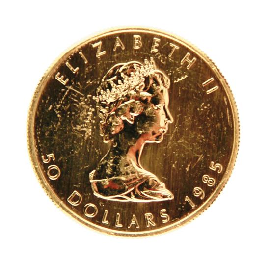Canadian 1985 Gold Maple Leaf 50 139196