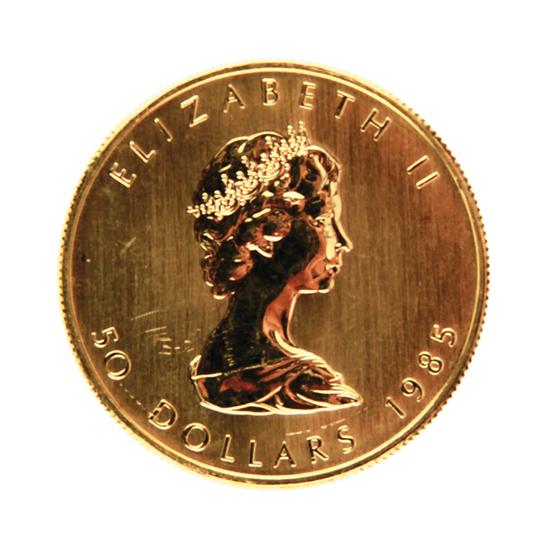 Canadian 1985 Gold Maple Leaf 50 139192