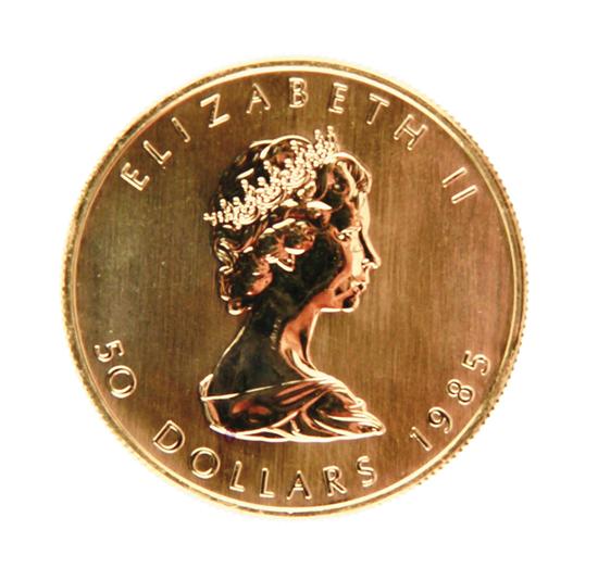 Canadian 1985 Gold Maple Leaf 50 139194