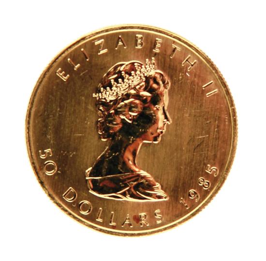 Canadian 1985 Gold Maple Leaf 50 139195