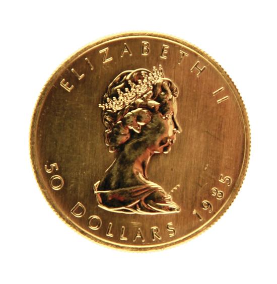 Canadian 1985 Gold Maple Leaf $50