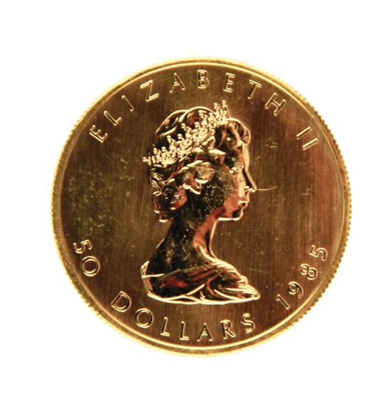 Canadian 1985 Gold Maple Leaf 50 1391a3