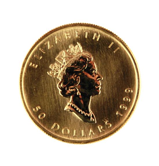 Canadian 1999 Gold Maple Leaf $50 coin