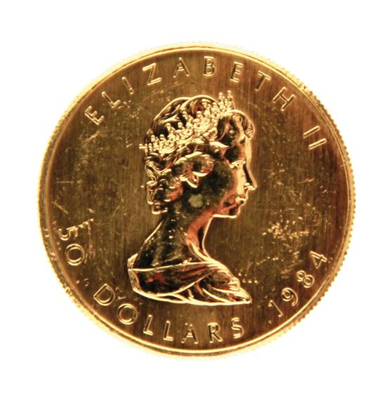 Canadian 1984 Gold Maple Leaf $50 coin