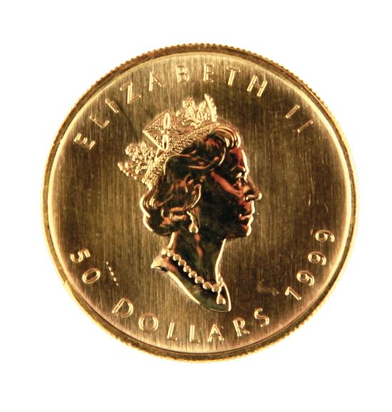 Canadian 1999 Gold Maple Leaf $50