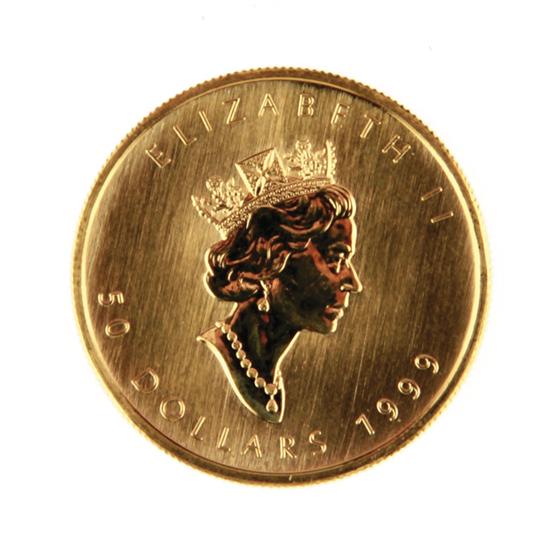 Canadian 1999 Gold Maple Leaf $50 coin