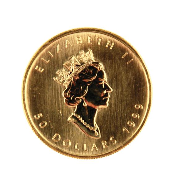 Canadian 1999 Gold Maple Leaf $50