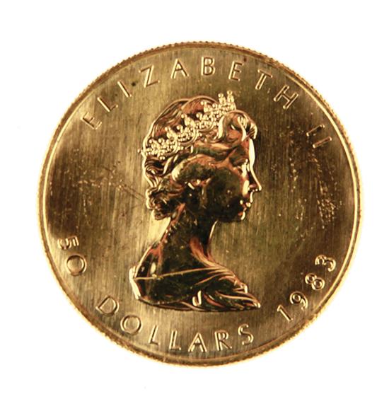 Canadian 1983 Gold Maple Leaf $50