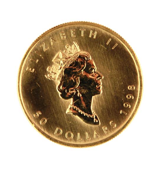 Canadian 1998 Gold Maple Leaf $50