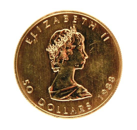 Canadian 1988 Gold Maple Leaf $50