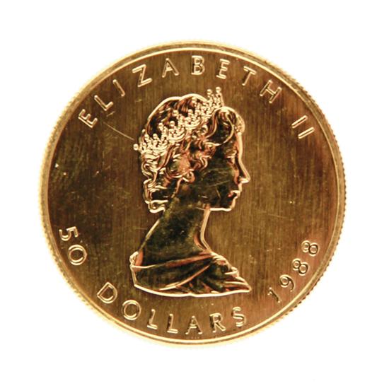 Canadian 1988 Gold Maple Leaf $50 coin