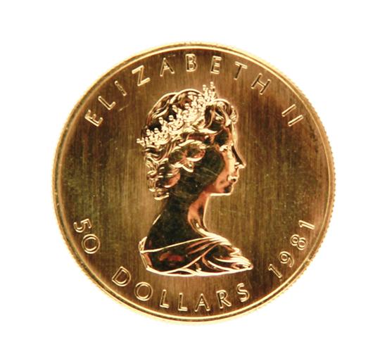 Canadian 1981 Gold Maple Leaf $50 coin